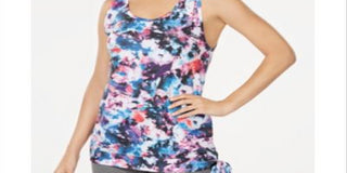 Ideology Women's Tie Dye Side Tie Tank Top Purple Size XL