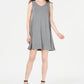 Style & Co Women's Sleeveless V Neck Short Dress Gray Size Medium