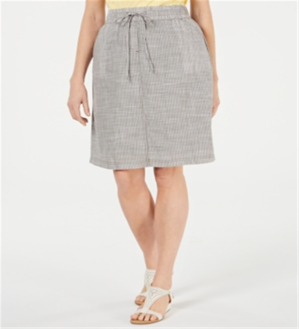 Karen Scott Women's Striped Knee Length a Line Skort Green Size X-Large