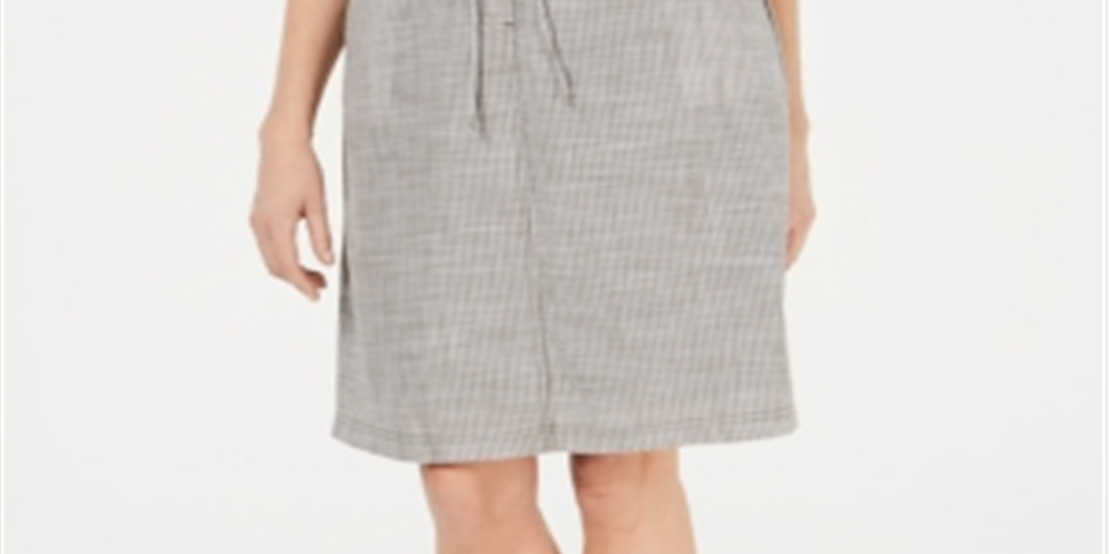 Karen Scott Women's Striped Knee Length a Line Skort Green Size X-Large