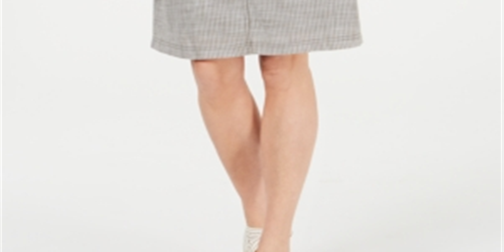 Karen Scott Women's Striped Knee Length a Line Skort Green Size X-Large