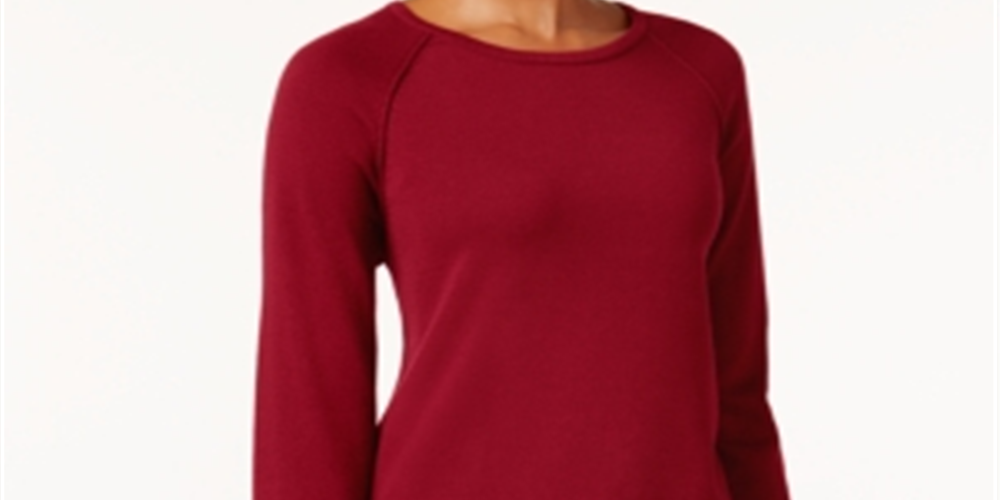 Karen Scott Women's Cotton Sweater Red Size Petite L