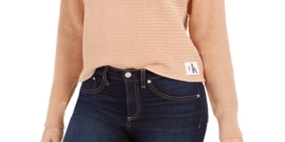 Calvin Klein Women's Cotton Sweater Brown Size XS