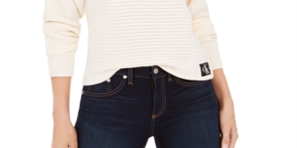 Calvin Klein Women's Cotton Sweater White Size S