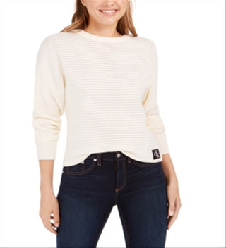 Calvin Klein Women's Cotton Sweater -White Size -L