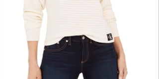 Calvin Klein Women's Cotton Sweater -White Size -L