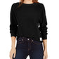 Calvin Klein Women's Ribbed Long Sleeve Jewel Neck Sweater Black Size Large