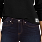 Calvin Klein Women's Ribbed Long Sleeve Jewel Neck Sweater Black Size Large