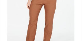 Charter Club Women's Cambridge Skinny Pull on Tummy Control Pants Brown Size 10 S