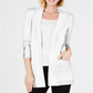 JM Collection Women's Open Front Cardigan White Size Petite S