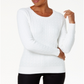 Karen Scott Women's Cable Knit Crewneck Sweater Gray Size S