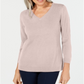 Karen Scott Women's V Neck Sweater Pink Size 2XL