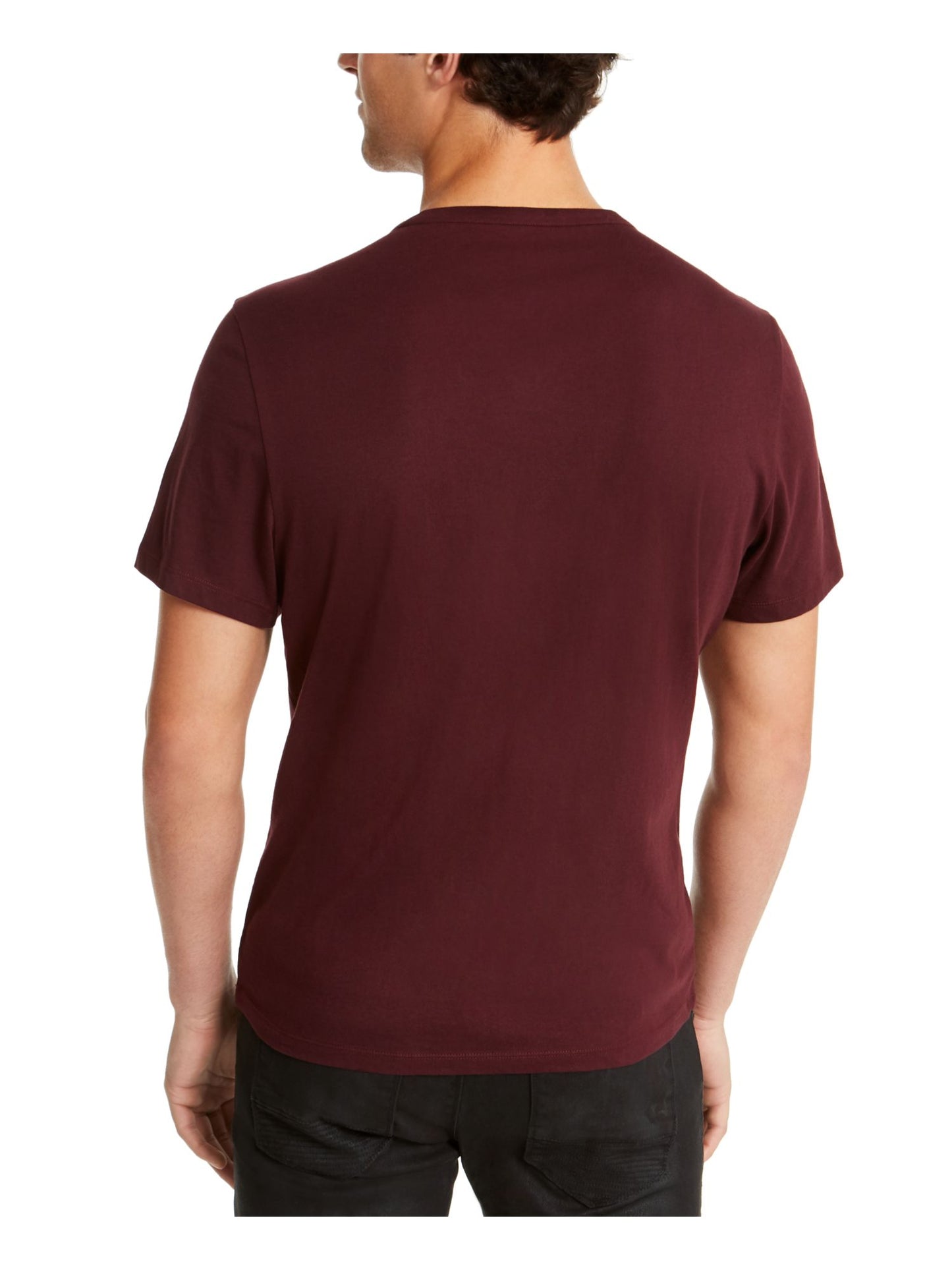 INC International Concepts Men's Cotton Embroidered Graphic T-Shirt Wine Size S