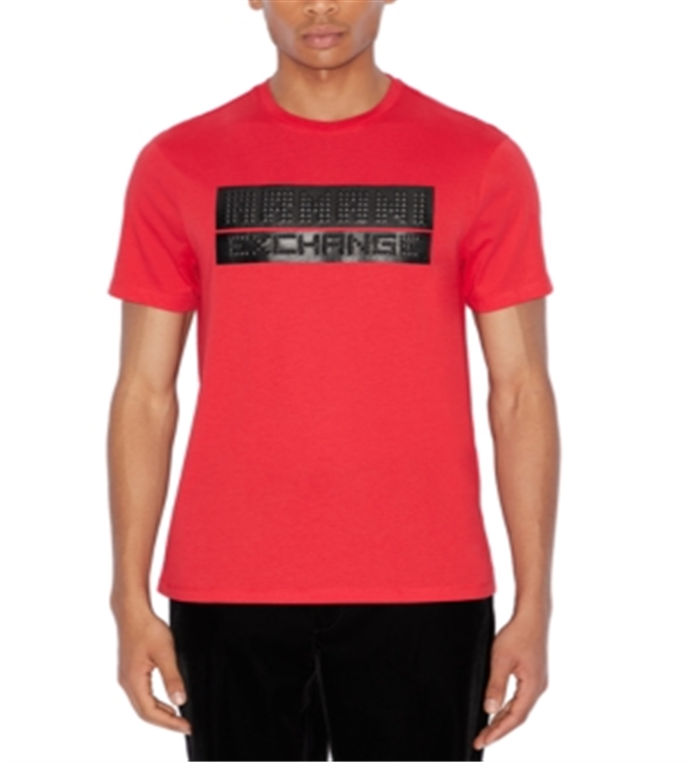AX Armani Exchange Men's Raised Logo T-Shirt Red Size XL