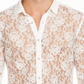 INC International Concepts Men's Ricardo Lace Shirt White Size L