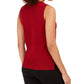 Anne Klein Women's Slitted Sleeveless Crew Neck Top Red Size Medium