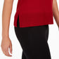 Anne Klein Women's Slitted Sleeveless Crew Neck Top Red Size Medium