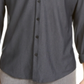 Alfani Men's Button Down Classic Fit Solid Knit Shirt Gray Size XX-Large