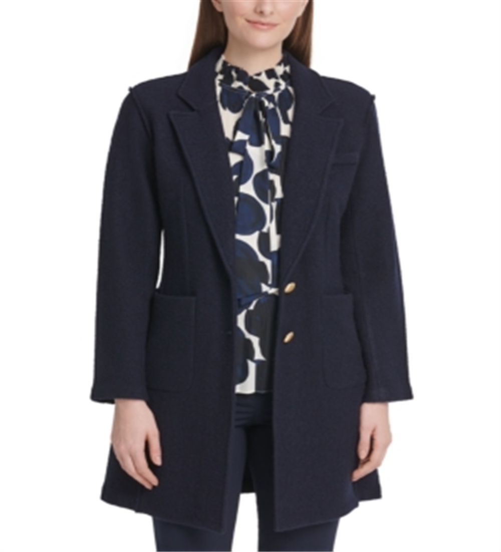 DKNY Women's Two Button Topper Jacket Blue Size 2