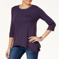 Style & Co Women's Handkerchief Hem Tunic Purple Size Petite S