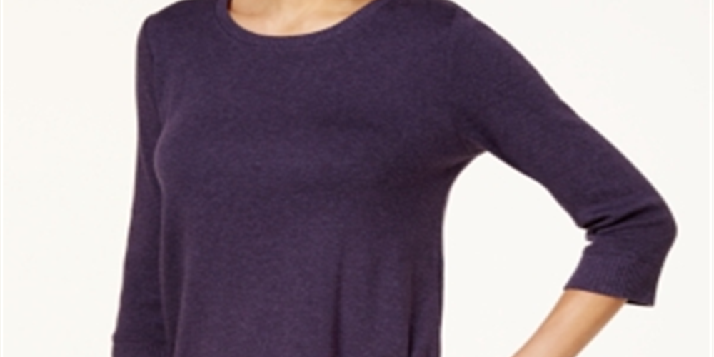 Style & Co Women's Handkerchief Hem Tunic Purple Size Petite S