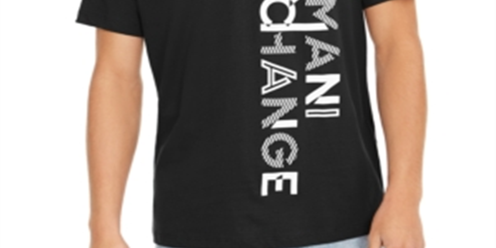 AX Armani Exchange Men's V Neck Logo T-Shirt Black Size S