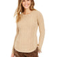 Charter Club Women's Metallic Crewneck Cable Knit Sweater White Size XS