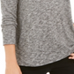 Style & Co Women's Marled Knit V Neck Top Black Size -XL