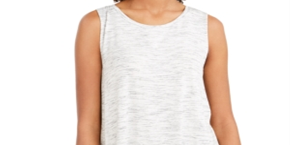 Style & Co Women's Spacedyed Tank Tank Top White Size XXL