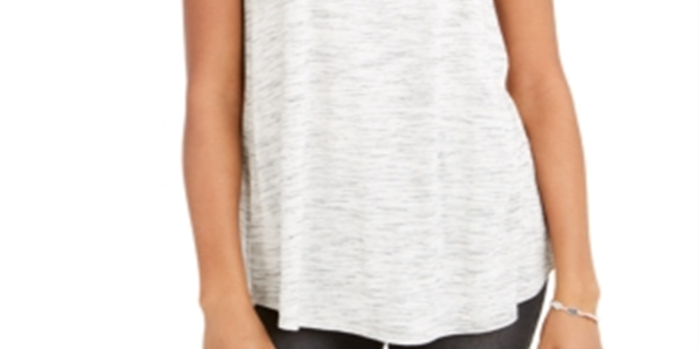 Style & Co Women's Spacedyed Tank Tank Top White Size XXL