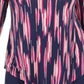 JM Collection Women's Printed 3/4 Sleeve T-Shirt Blue Size XS