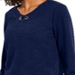 NY Collection Women's 3/4 Sleeve Textu To Blue Size Petite XL