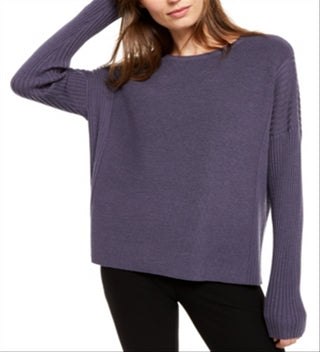 Eileen Fisher Women's Textured Long Sleeve Jewel Neck Sweater Green Size X-Large