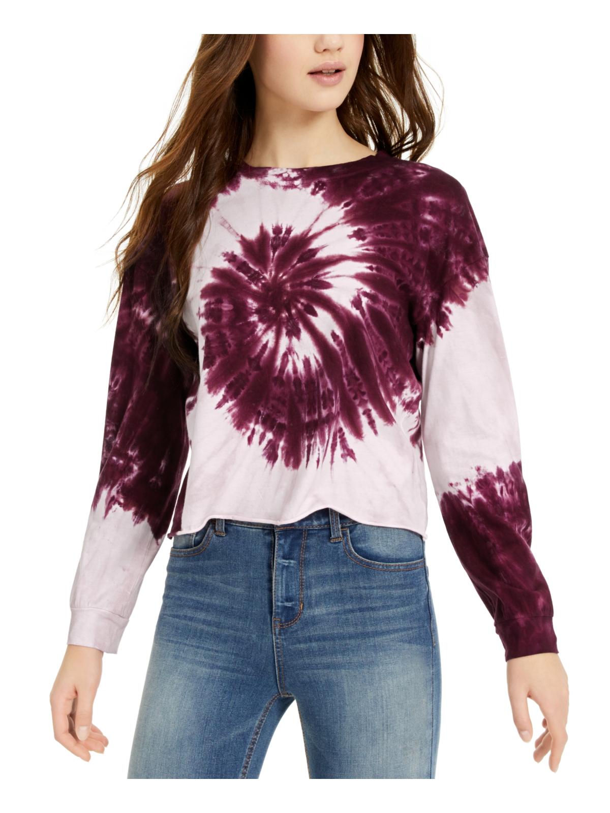 Rebellious One Junior's Tie Dye Long Sleeved T-Shirt Purple Size L