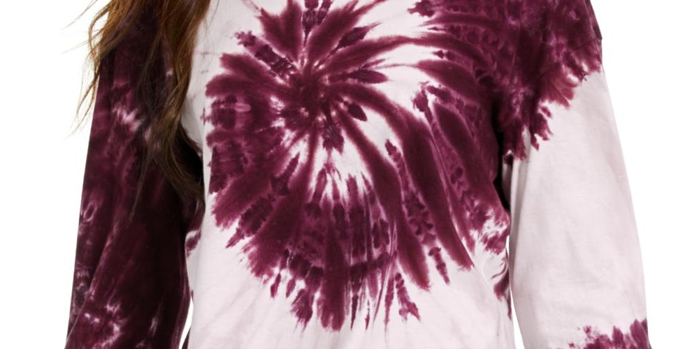 Rebellious One Junior's Tie Dye Long Sleeved T-Shirt Purple Size L
