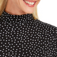 Charter Club Women's Polka Dot Long Sleeve Turtle Neck T-Shirt Top Black Size Large