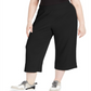 Ideology Women's Plus Ribbed Culottes Black Size 3X