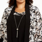 R & M Richards Women's 3/4 Sleeve Top Black Size 20W