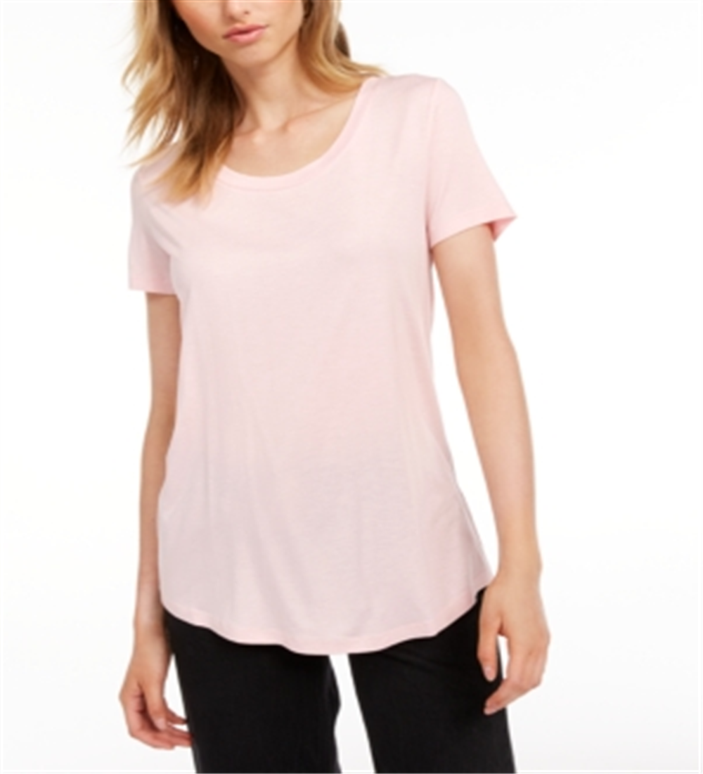 Maison Jules Women's Scoop Neck T-Shirt Pink Size xs