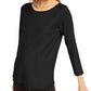 Eileen Fisher Women's Long Sleeve Jewel Neck Top Black Size X-Small