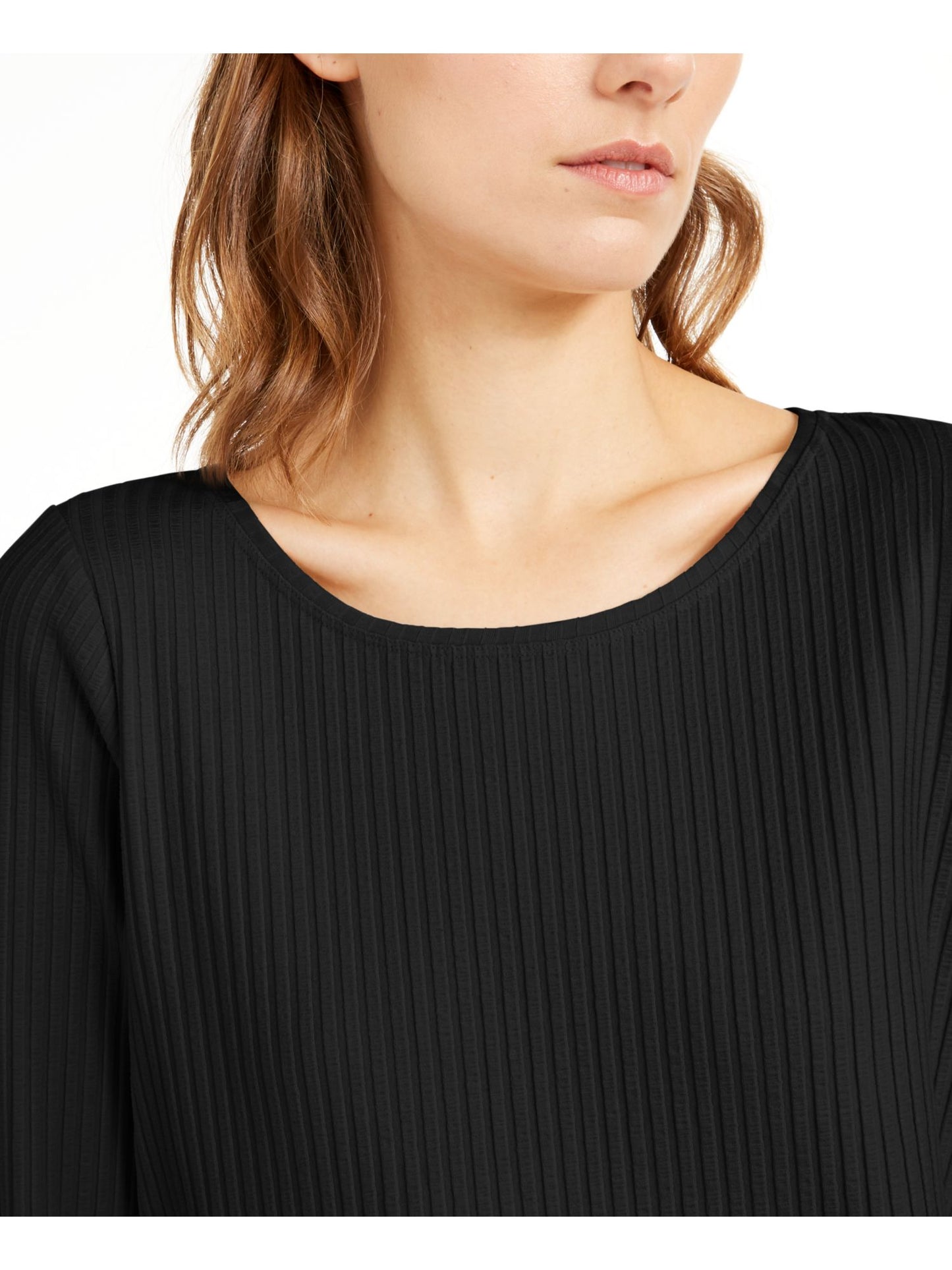 Eileen Fisher Women's Long Sleeve Jewel Neck Top Black Size X-Small