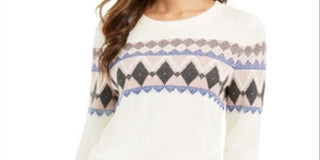 Charter Club Women's Fair Isle Sweater -White Size XS