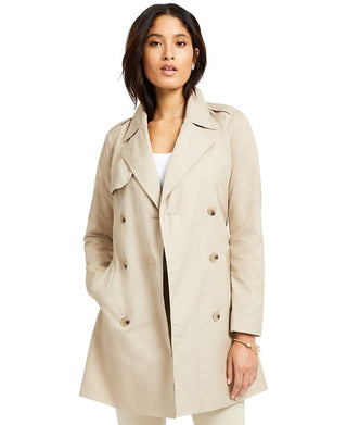 Charter Club Women's Classic Solid Trench Coat Brown Size Small