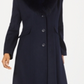 Forecaster Fox-Fur-Collar Maxi Reefer Coat Blue Size 0