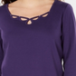 Karen Scott Women's Cotton Keyhole Stud Top -Purple Size XL