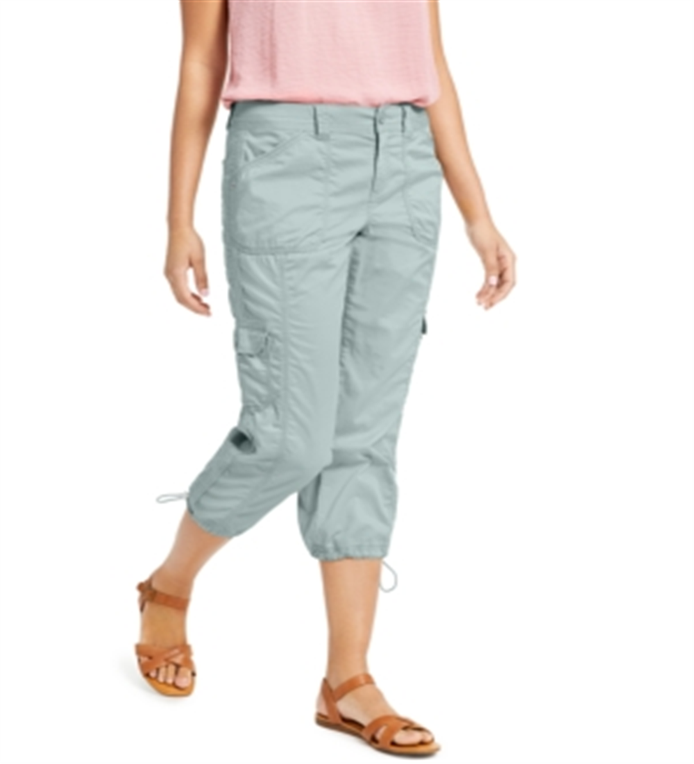 Style & Co Women's Cargo Capri Pants Green Size 10
