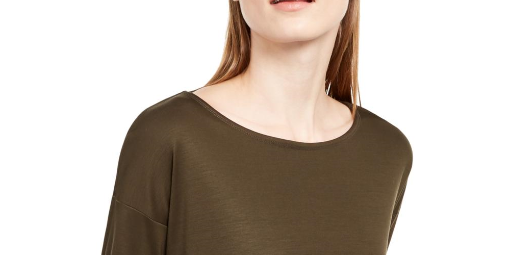 Eileen Fisher Women's High Low Tunic Top Green Size L