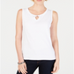 Karen Scott Women's Cotton Keyhole Tank Top White Size XS