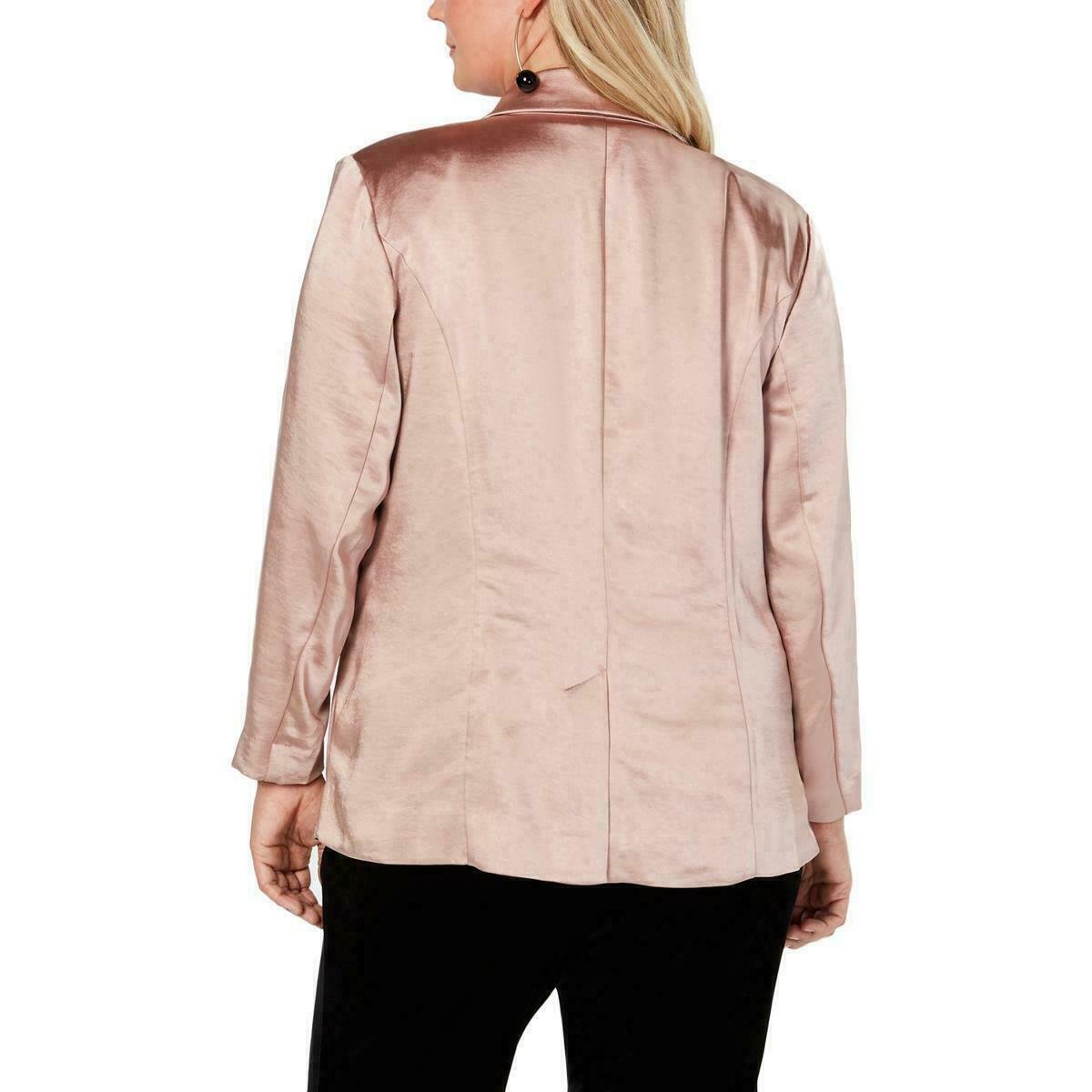 INC International Concepts Women's Plus Open Front Blazer Pink Size 3X