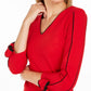 Calvin Klein Women's V Neck Piped Sheath Dress Red Size 14